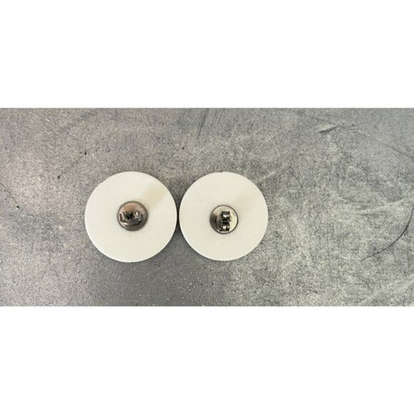 Vtg 80s Pierced‎ Earrings Plastic Round White Green Teal Purple Gemstone Colors - Picture 4 of 4